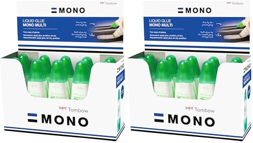 Colle blanche liquide Tombow PT-MTC-10P double embout à séchage transparent sans trace