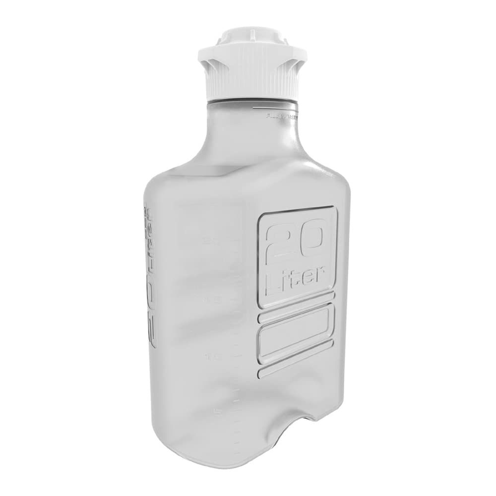 Foxx Life Sciences 158-3121 EZclear 20L (5 Gal) Autoclavable Polycarbonate Space Saving Carboy with Wide Mouth 120mm VersaCap and 26.5L Max Capacity