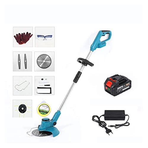 Cortasetos, Cortacésped eléctrico inalámbrico de 8 pulgadas, Motor sin escobillas, recortadora de césped, ángulo de longitud ajustable, poda telescópica, herramientas de jardín, rueda(1 battery set)