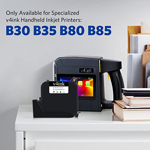 V4Ink Original Aqueous Water-Based Ink Cartridge Eb21B (1 Inch) Replacement Bentsai B30 | B35 |B80| B85 Handheld Inkjet Printer (Black, 1-Pack) #TOP2