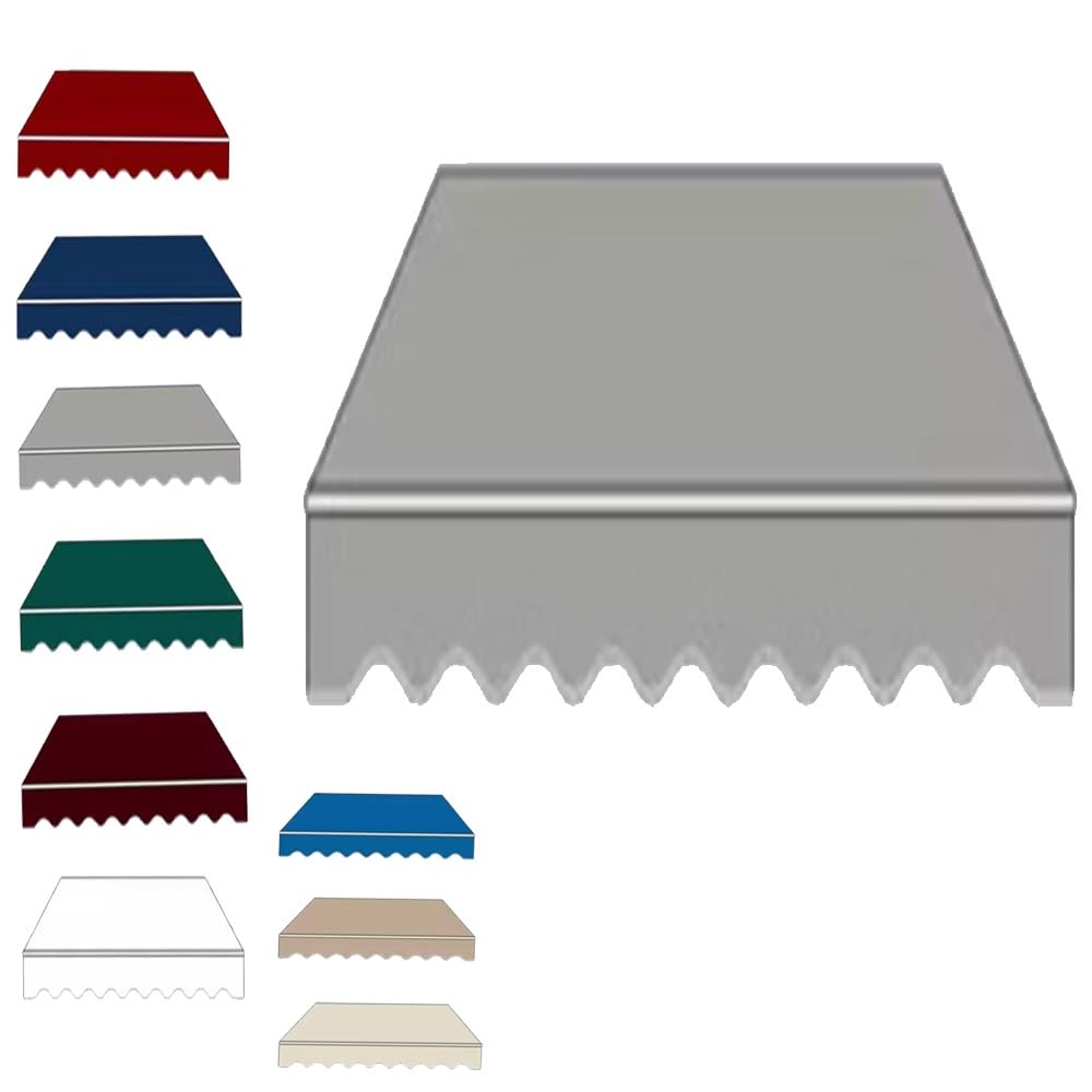 Esterno Tessuto per Tende da Sole Retrattile Tessuto di Ricambio per Tenda da Sole da Giardino, Terrazzo Telo per Tenda da Sole Impermeabile(Grey,16x8ft/500x250cm)