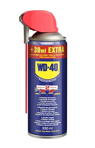 WD-40 Multifunktionsprodukt Smart Straw 330ml – Präzise Anwendung mit klappbarem Sprührohr, löst festsitzende Mechaniken & Rost, beseitigt Quietschen, verdrängt Feuchtigkeit, schützt & reinigt