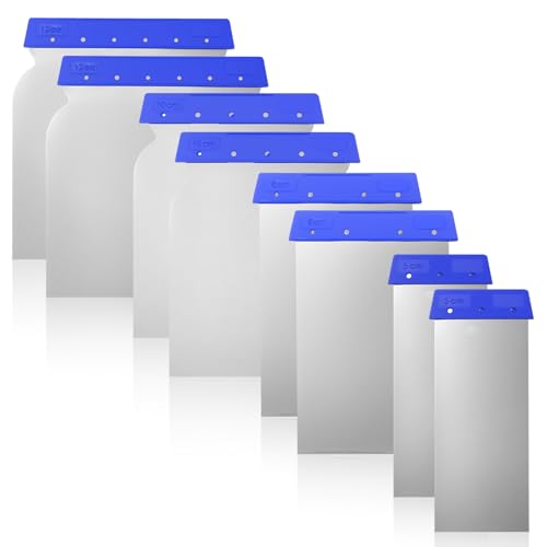 8 Spatules Japonaises, Set de Spatules Métalliques Flexibles 41/68/88/105 mm pour Lissage, Rebouchage, Masticage et Lissage de Joints, Idéal pour Peinture et Rénovation