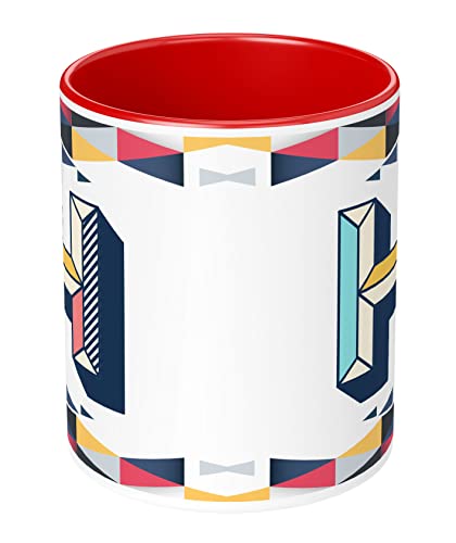 Image of 3D Colorful Alphabet Letter H Printed Coffee Mug For Girls Boys Friends Love Kids Best Gift For Birthday Anniversary Initial Letter H (Microwave Safe Ceramic Tea Coffee Mug-350ml) - ABV3TM2 108