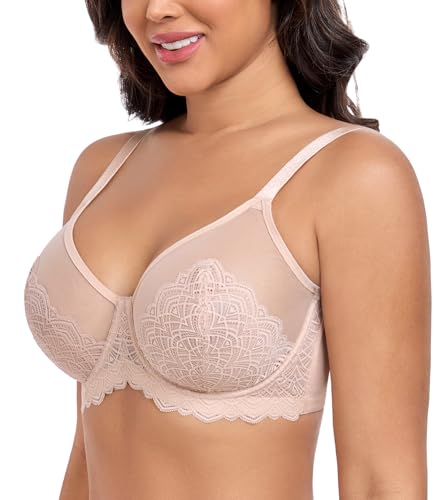 DotVol Women's Minimizer Sexy Lace Plus Size Full Coverage Underwire Everyday Bra2