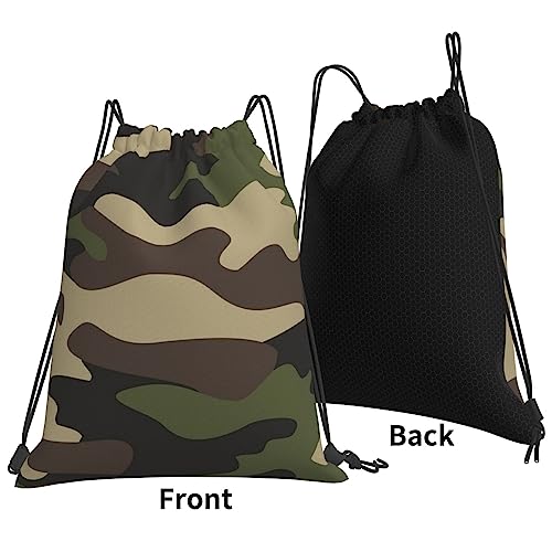 Green Brown Camo Drawstring Backpack Sports Gym Sack Sackpack String Bag Cinch Bag For Sport Yoga Travel Shopping Women Men3