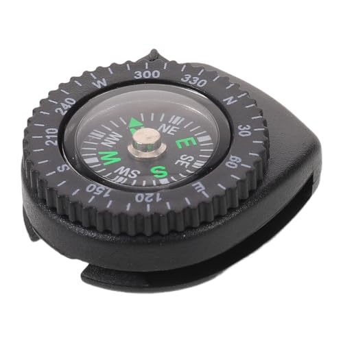 Boussole de poignet étanche noire M avec bracelet amovible pour randonnée