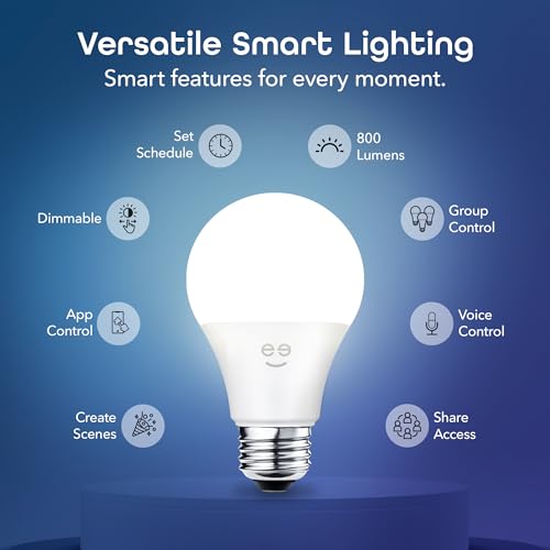 Image of Geeni LUX 800 Smart Wi-Fi LED White Light Bulb (2700K), A19, 60W Equiv. | Dimmable, no hub required, works with Alexa & Google Home