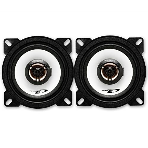 2 Alpine SXE-1025S SXE 1025S 2 Wege koaxial Lautsprecher 10 cm 100 mm 4 25 watt rms und 180 watt max für Standard autotürgehäuse, pro Paar + Ringe, Schrauben und 5 kostenlose Aufkleber