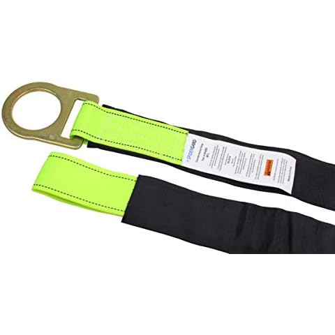 Spidergard SPA203 Fall Protection 8-Foot Loop and D-Ring End Concrete Anchor Strap with Protective Sheathing, OSHA/ANSI Compliant Cover