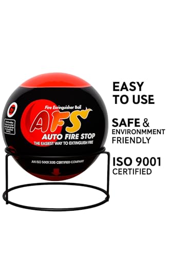 Image of AFS Fireball-Fire Extinguisher Ball /Quick Fire Off /Automatic Fire Extinguishing Fire Suppression Device with Stand & User Manual /Emergency Fireball for Home, Car, Garage, (Pack of 8)