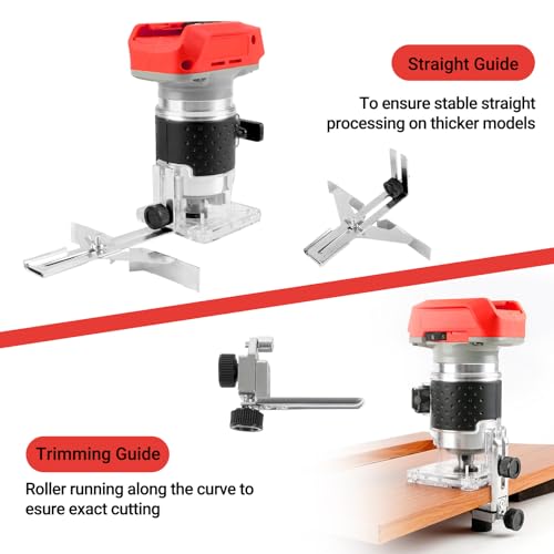 Cordless Palm Router for Milwaukee M18 Battery, Brushless Hand Held Edge Router Trimmer for Wood Working Slotting, Trimming, Carving 1/4" Collet (NO Battery) 5 Cordless Palm Router for Milwaukee M18 Battery, Brushless Hand Held Edge Router Trimmer for Wood Working Slotting, Trimming, Carving 1/4" Collet (NO Battery) - Image 5