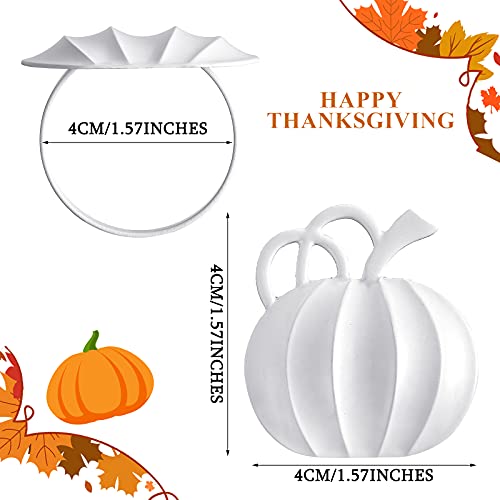 Pumpkin Napkin Ring Holders Thanksgiving Halloween Napkin Rings Fall Napkin Ring Holders Pumpkin Dinner Tables Rings For Thanksgiving, Dinner Parties, Weddings, Family Gatherings (White,12 Pieces) #TOP1