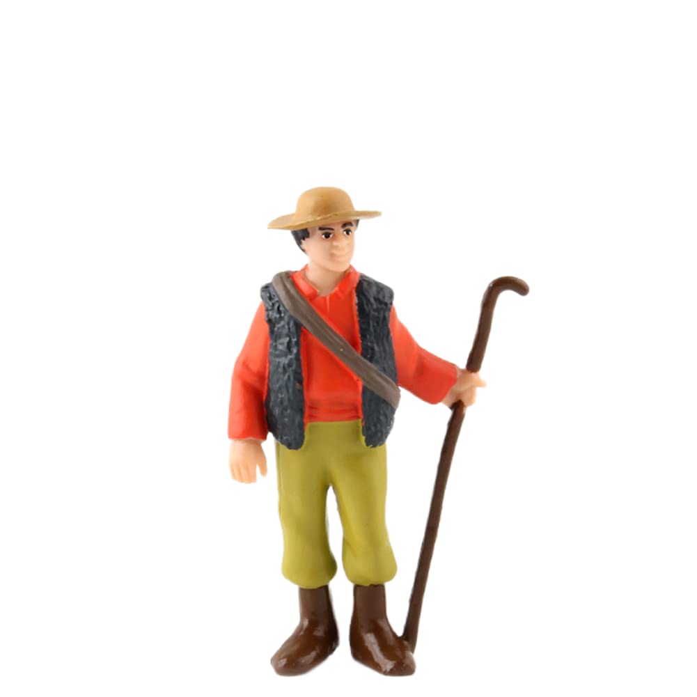 DAZZLEEX Model People Model Trains Farmer Shepherd Painted Figures Simulation Farm Standing People Sand Table Decorations sheperd