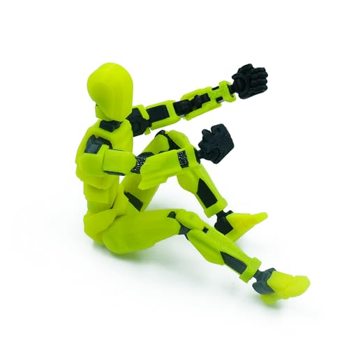 Image of Dummy 13 Action Figure Robot | Fully Articulated 3D Printed Robot Toy | 5.4-inch Collectible Figurine | Matte Finish| Unassembeled (Yellow-Black)