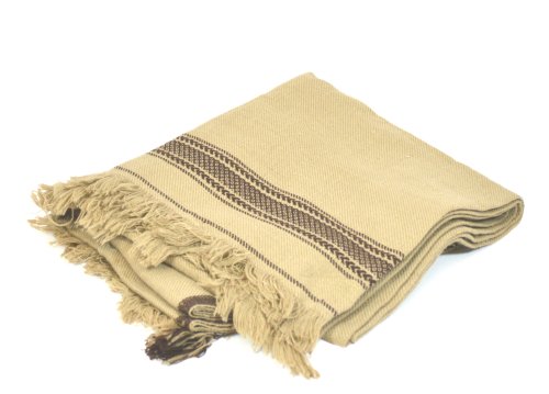 Desert Dress Grand châle afghan en laine pour homme Marron/noir/gris - Ecru - Large Cover
