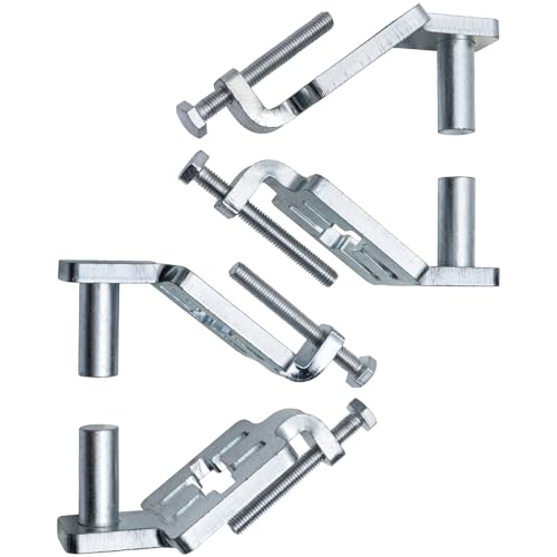T-Post Gate Hinge Pins,Heavy Duty Gate Hanger on Metal T Post 5/8\" or 3/4\" Hinge Eyes,Adjustable for Chain Link Fence Gate,Farm,Garden & Backyard (Straight)