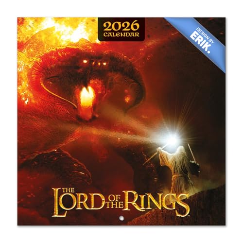 Grupo Erik Calendario 2026 pared El Señor de los Anillos - Almanaque pared 2026 : Planificador mensual Con espacio para Anotar, Ilustraciones y Fácil de colgar (30x30cm)