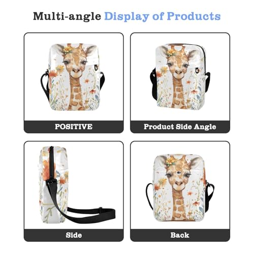 Crossbody Bag Cute Giraffe Animal Messenger Bag for Women Men Purse Shoulder Bag Satchel Bag with Adjustable Strap 202b61044