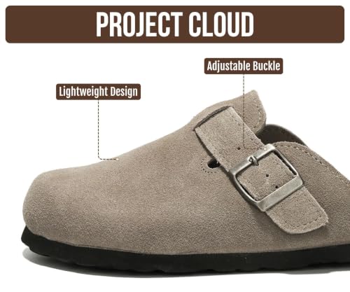 Image of Project Cloud 100% Genuine Leather Footbed Clogs for Women - Memory Foam Arch Support Slippers for Women - Trendy Slip-ons Women's Mules & Clogs Sandals
