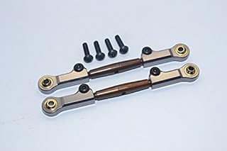 GPM For HPI Bullet Nitro 3.0 Upgrade Parts Spring Steel Rear Adjustable Tie Rod With Aluminum Ends (4mm Anti Cross-Thread, To Extend 78mm-85mm) - 1Pr Set Gray Silver