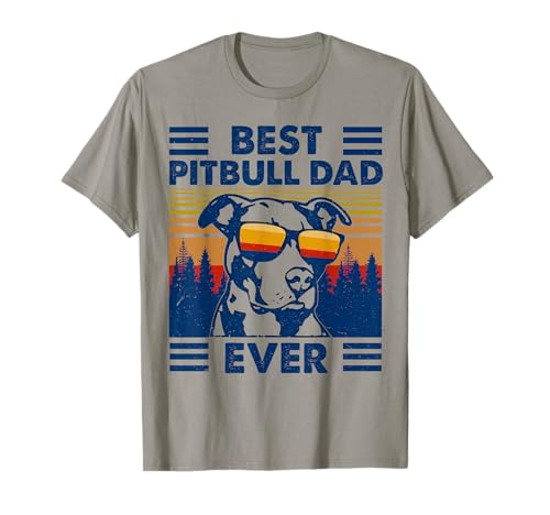 Vintage Best Pitbull Dad Ever Regalo de papá Pitbull Camiseta