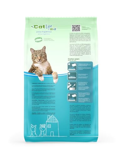 Areia Biodegradável Cat Life Bio Fina 4 Kg - Absorção Rápida