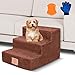 MASTERTOP Escaliers pour Chiens à 3 Marches en Mousse Doux, Échelle pour Animaux de Compagnie avec Fond Antidérapant, Rampe Escaliers pour Chiot/Chaton avec Housse Amovible Charge 22,7kg