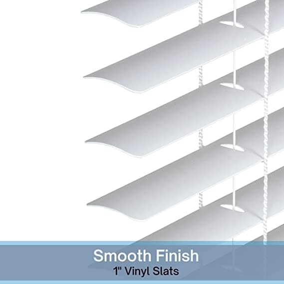 Miniatura 4 de LOTUS & WINDOWARE Mini persiana sin cable, de vinilo de 1 pulgada para oscurecer la habitación, 26 pulgadas de ancho x 72 pulgadas de largo