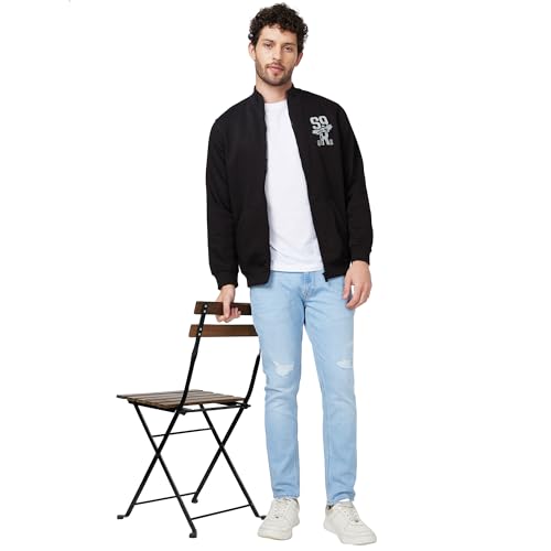 Image of Spykar Blended Slim Fit Round Neck Full Sleeve Sweatshirt for Men