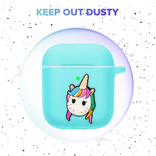 Flocute Silicone Case Compatible With Airpods 1&2 Silicone Cartoon Case With 3D Unicorn Funny Cute Cover With Keychain Gift For Women Girls Kids For Airpods 1Th 2Th (Unicorn) #TOP7