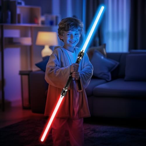Symee SYMEE00001 2024 Fully Retractable Light Saber-2 Pack Led Mini Power Lightsaber Swords For Boys Girls Party Halloween Christmas Birthday Toy Real Blue Red Dueling Lightsaber Forge Toy thumb #5