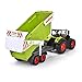 Dickie 203739004ONL Claus Tractor + Trailer – 65 cm – Children's Toy – Freewheel Mechanism – Agricultural Vehicle – Sound and Light – Suitable for Ages 3 and Above