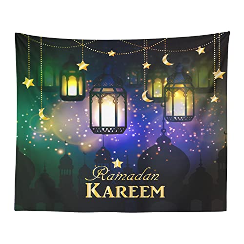 Jiaermei Tapisserie de Lanterne Musulmane du Ramadan | Décorations murales Tentures Tapisseries,Ramadan Kareem Home Party Décoration Murale Cover