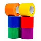 SWRT 6-Pack Rainbow Colored Duct Tape 10 Yards x 2 Inch Heavy Duty, Waterproof Color Duct Tape Tear by Hand, Strong Adhesion No Residue for DIY, Packing, Marking and Arts & Crafts