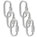 Qjaiune 6Pcs Quick Links 3/16 Inch 304 Stainless Steel D Shape Locking Quick Connector, M5 Quick Link Chain Heavy Duty Durable Chain Connector - 648lbs Capacity