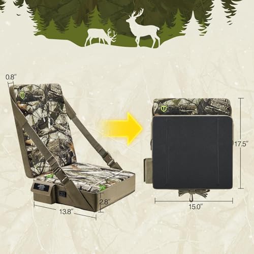TIDEWE Heated Hunting Seat Cushion with Backrest, Next Camo G2 - image 6