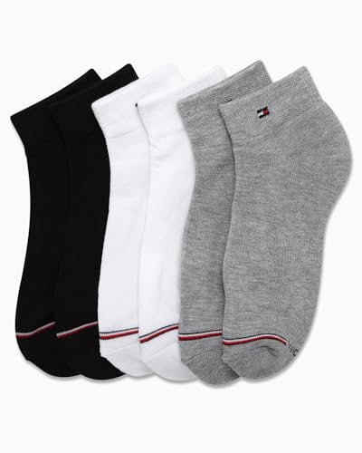 Image of Tommy Hilfiger Womens Quarter Socks - 6 Pack Soft Cushioned Athletic Performance Ankle Socks for Women for Sports and Running