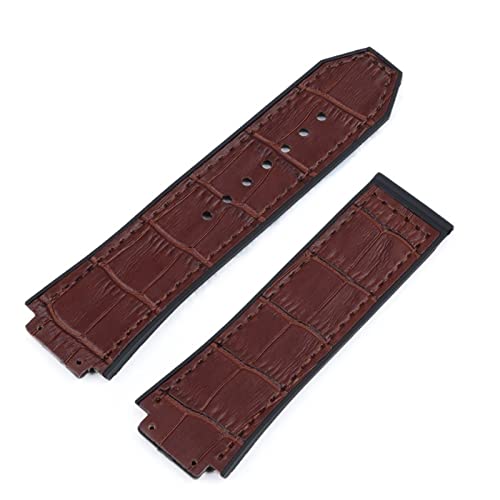 Bracelet montre cuir véritable et silicone 25x19mm de haute qualité