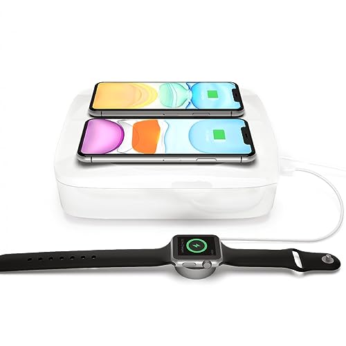 EINOVA Mundus Pro | Charging Station with 2 10W Qi Wireless Fast Chargers – for iPhone, Airpods, Samsung Galaxy