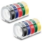Pristar Compatible Label Tape Replacement for Dymo 3D 3/8 in x 9.8 ft Plastic Embossing Label Tapes 9mm for Dymo Organizer Xpress Pro Label Maker, White on Black/Red/Blue/Green/Light Yellow, 10-Pack