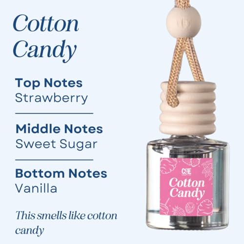 Image of CANDECraftCo Car Air Hanging Fragrance Oil, Car Auto Freshener for Essential Oils, Scents Fragrance Aromatherapy Automobile Diffuser, Long Lasting (Cotton Candy)