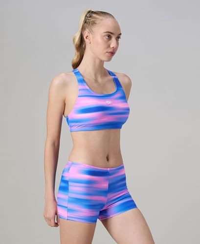 Image of Speedo Women's Endurance10 Printed Racerback Bikini Set Swimming Costume Swimwear | Chlorine Resistance | UPF 40+ Sun Protection | Racerback Design | Removable Bra Pads
