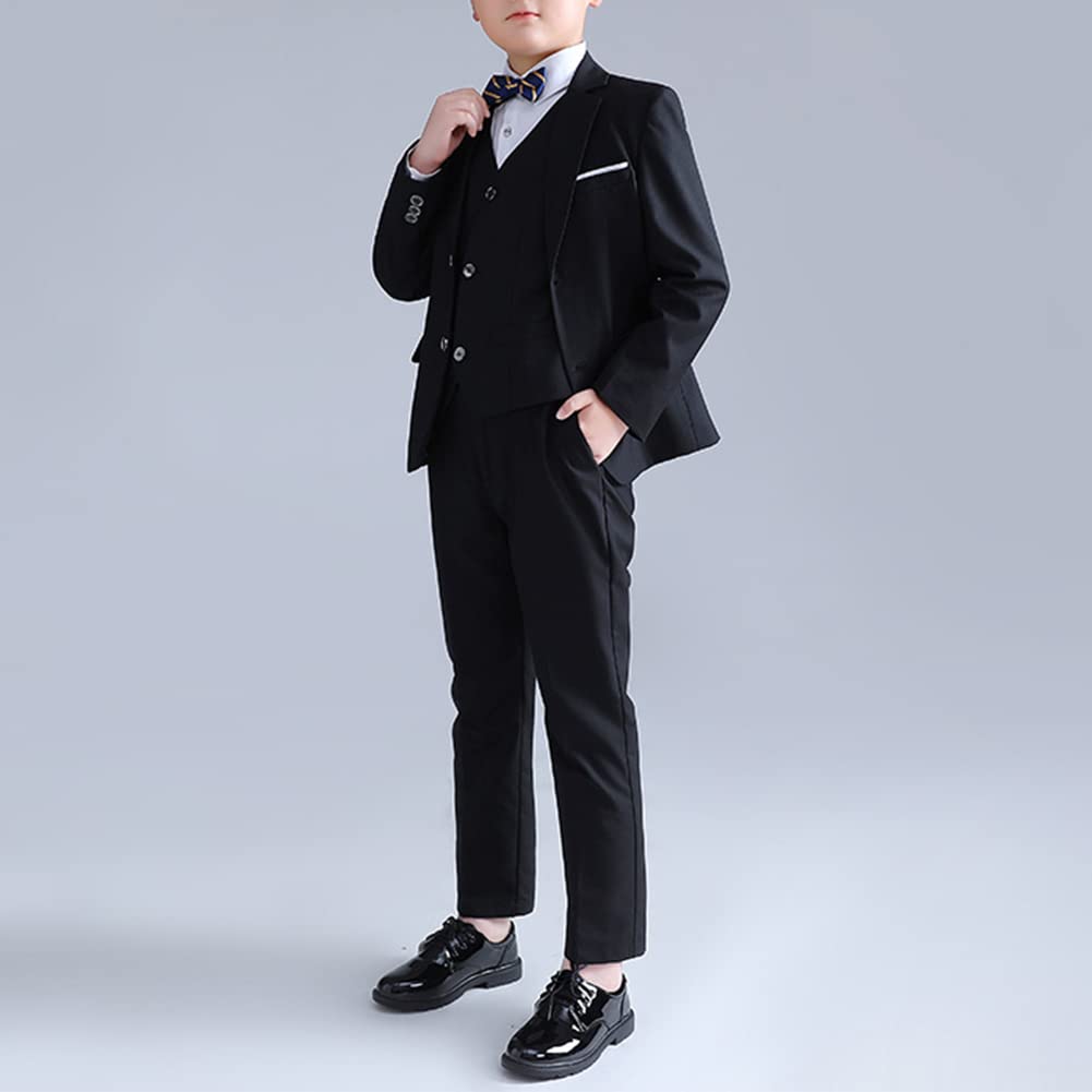 GUOCU Gentiluomo Abbigliamento Set per Bambino Ragazzi,Completo da Ragazzo 4/5 Pezzi Taglia Larga Abiti da Cerimonia Smoking Abiti da Battesimo Bambino Completo Vestito per Festa di Matrimonio