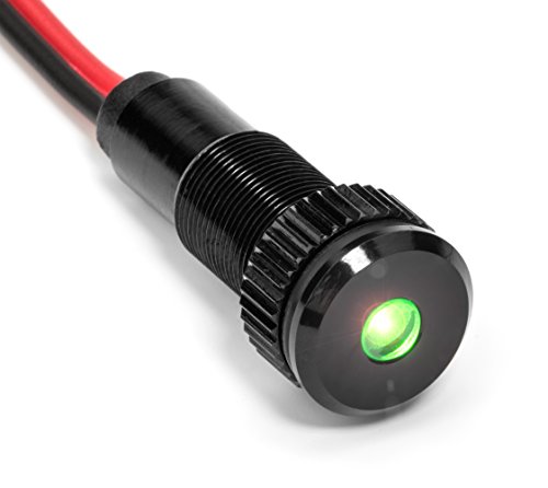 PLUG-N-PLAY Instrument Cluster LED Indicator Light Dash Bulbs. Aluminum Pilot Lights. Color Acrylic Lens. Flush Panel Mount 5/16