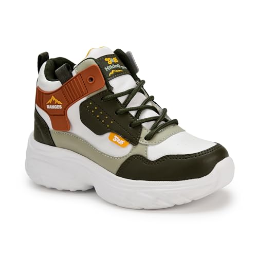 G&D Ranges Unisex Kids Shoes Soft Sole | Memory Foam with EVA Sole | Synthetic Upper Breathable, Lightweight | Comfortable & Durable Stylish Indoor & Outdoor | Sports Shoes Olive