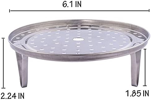 Miniatura 2 de Estante de vapor para el hogar, utensilios de cocina de acero inoxidable, soporte grueso para cocinar al vapor (6 pulgadas)