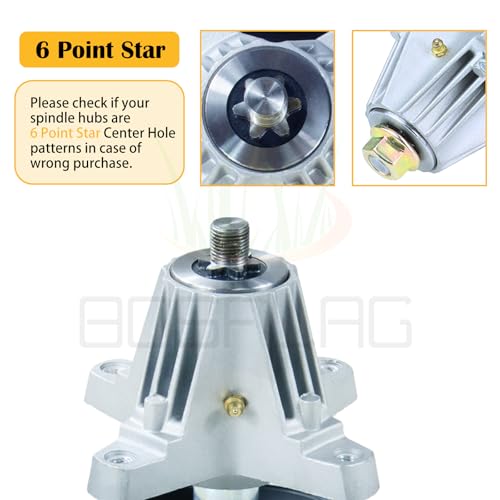 BOSFLAG 2 Pack 918-06991 Spindle Assembly with 954-04060C Belt Replaces 618-06991, 918 06991, 91806991 for Craftsman 42" T110, T130, T1000, T1200, Huskee LT4200, Troy Bilt Pony 42, Bronco 42 Tractors by BOSFLAG - Image 7