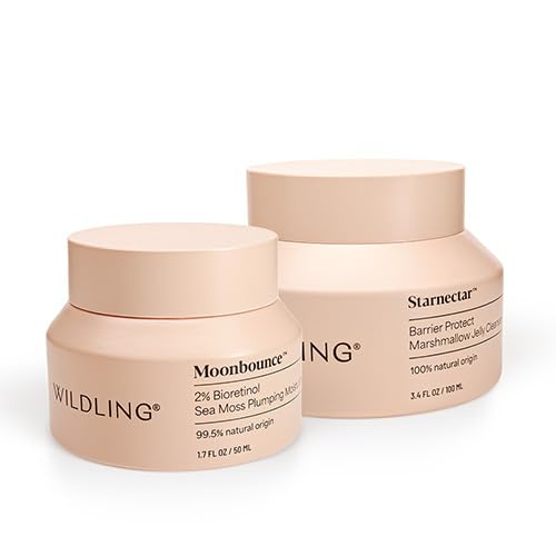 Wildling Cosmic Dream Team | Radiant Glow + Hydrating + Plumps | Moonbounce 2% Bio Retinol Moisturizer + Starnectar Barrier Protect Jelly Cleanser | Natural + Vegan + Cruelty Free