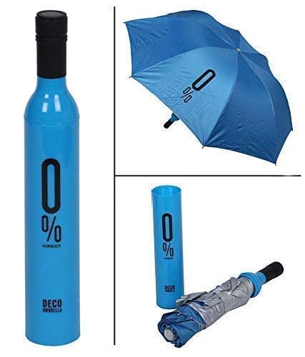 DARKFISH Ultra Umbrella Double Layer Folding Portable Umbrellas with Bottle Cover for UV Protection & Rain Outdoor Unisex Folding Portable Umbrella Multicolor 3